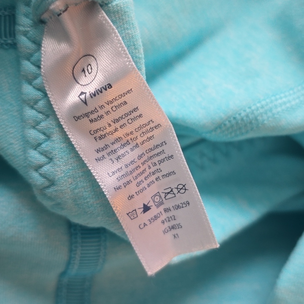 Ivivva by Lululemon Four Count Shrug Aqua Girls Size 10 - (See Condition Notes) - Picture 8 of 12